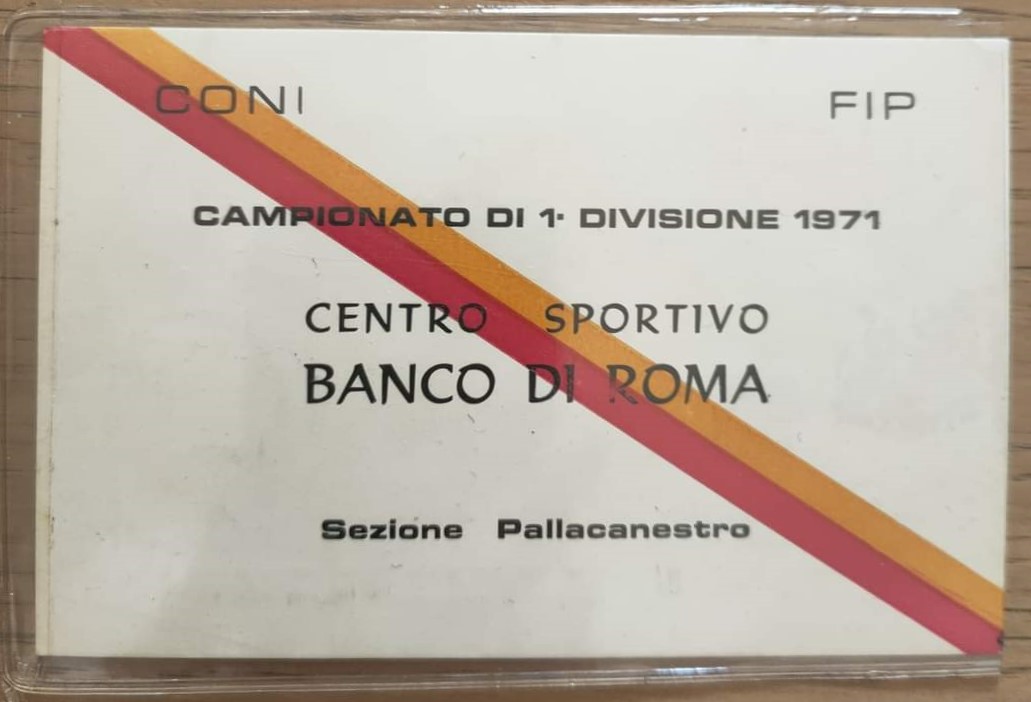 Tessera Centro Sportivo Banco di Roma